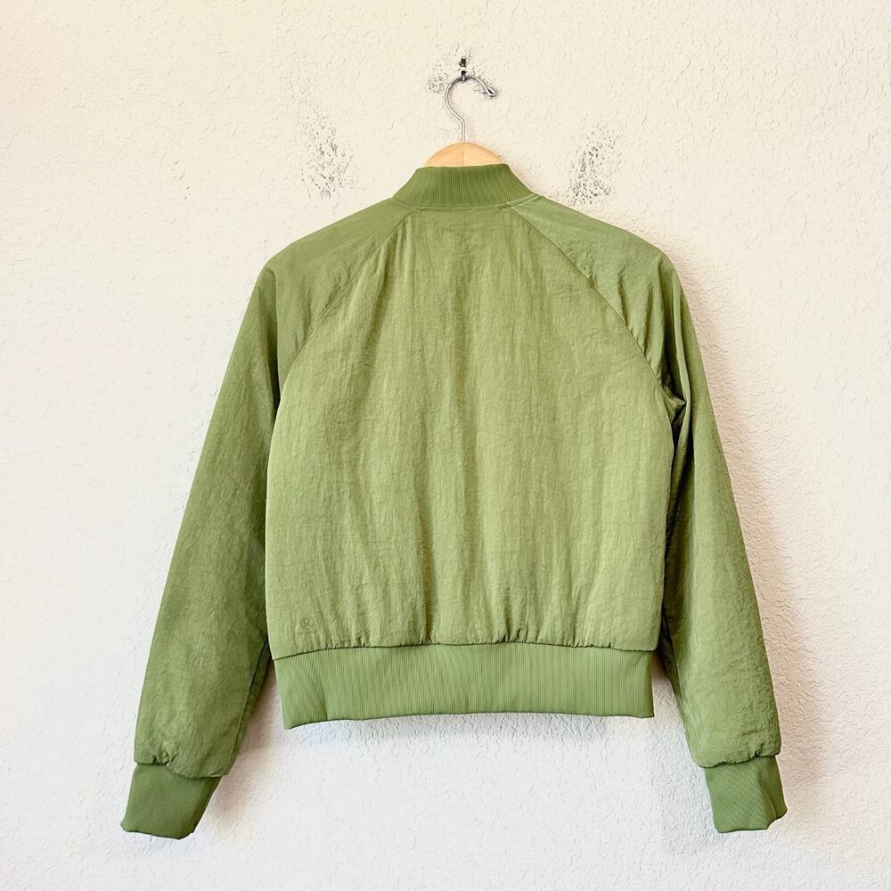 LULULEMON Non-Stop Bomber Jacket Green Foliage Insulated Reversible - Picture 6 of 16